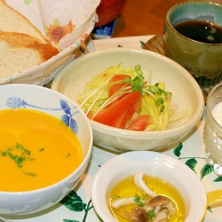 かぼちゃのポタージュは豆腐と仲良し(*ﾟ▽ﾟ*)